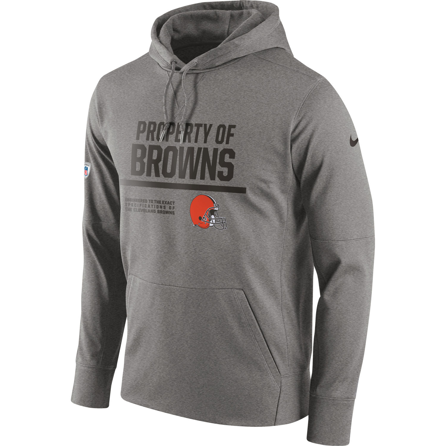 Men's Cleveland Browns Nike Gray Circuit Property Of Performance Pullover Hoodie Men's Cleveland Browns Nike Gray Circuit Property Of Performance Pullover Hoodie
