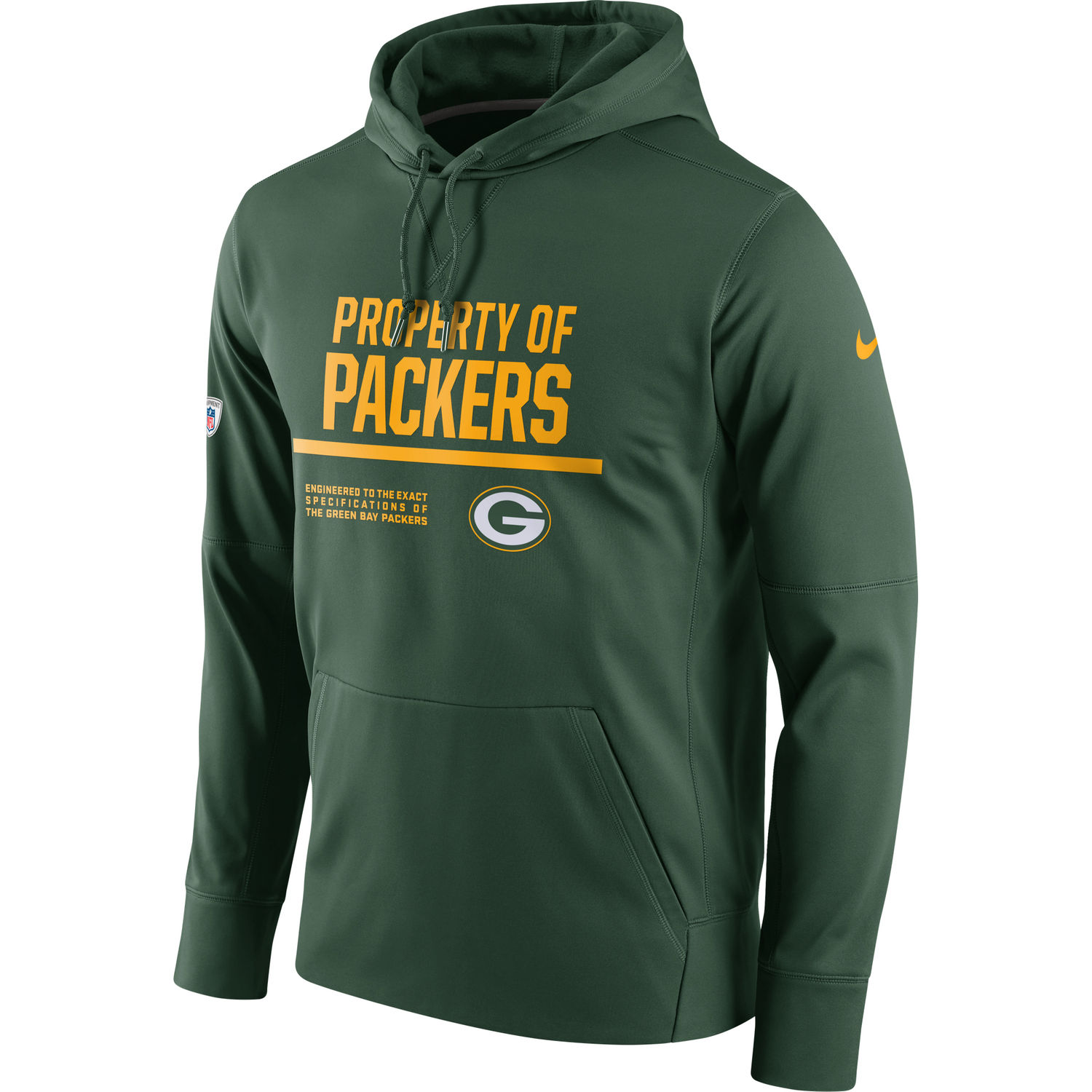 Men's Green Bay Packers Nike Green Circuit Property Of Performance Pullover Hoodie
