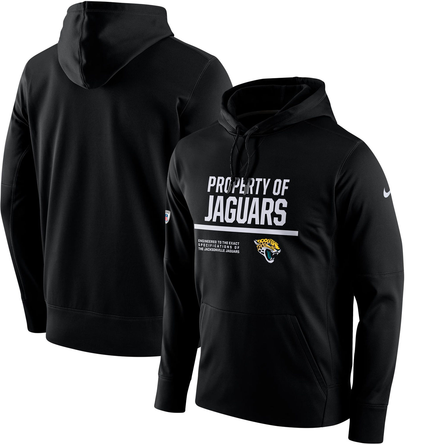 Men's Jacksonville Jaguars Nike Black Circuit Property Of Performance Pullover Hoodie