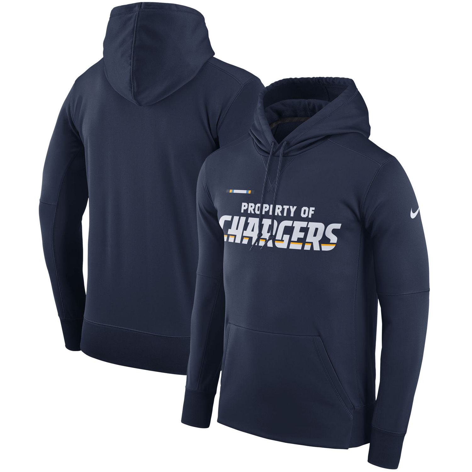 Men's Los Angeles Chargers Nike Navy Sideline Property Of Performance Pullover Hoodie