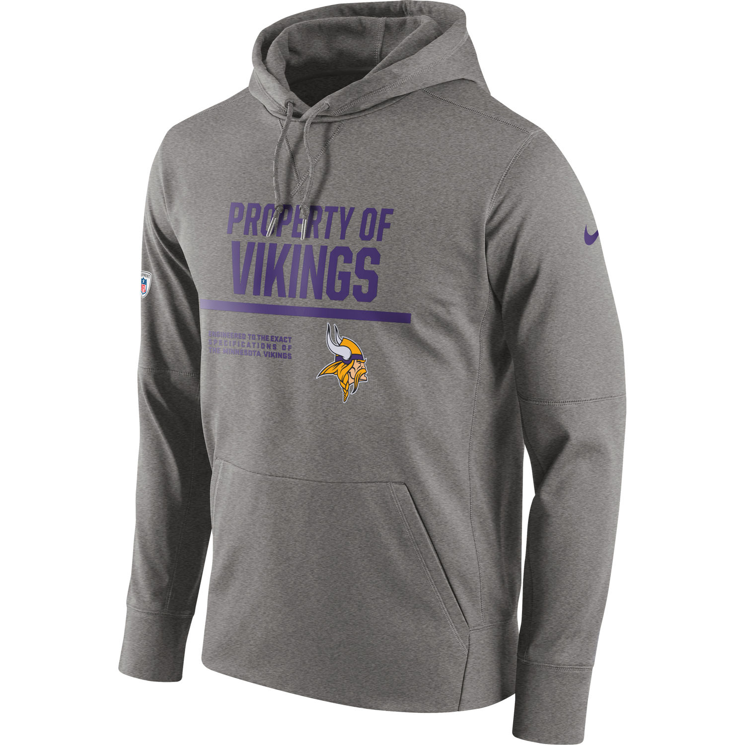 Men's Minnesota Vikings Nike Gray Circuit Property Of Performance Pullover Hoodie