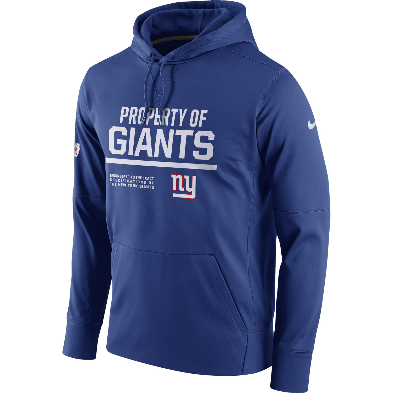 Men's New York Giants Nike Royal Circuit Property Of Performance Pullover Hoodie