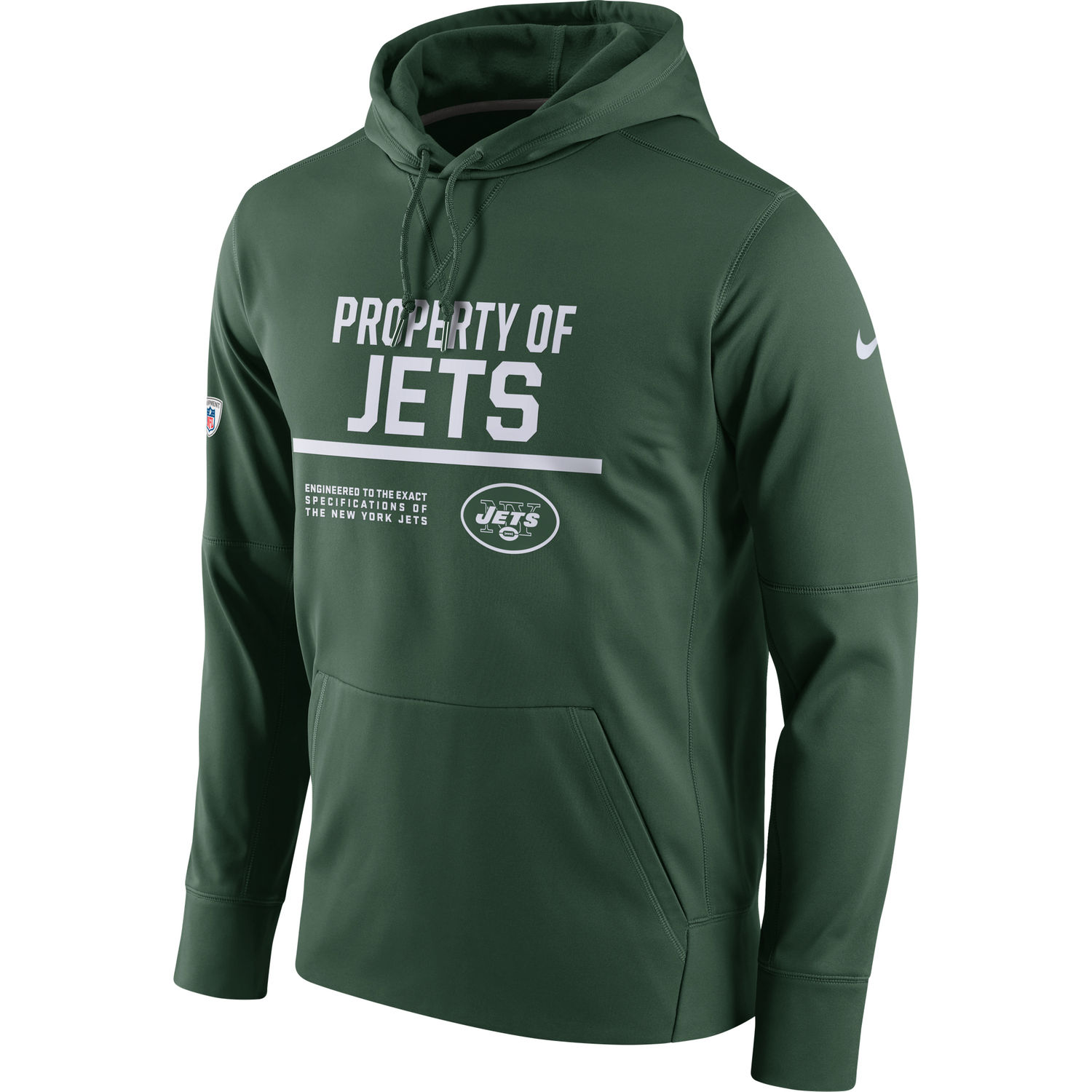 Men's New York Jets Nike Green Circuit Property Of Performance Pullover Hoodie