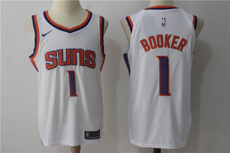 Suns 1 Devin Booker White Nike Authentic Jersey(Without the sponsor logo)