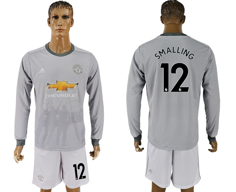 2017-18 Manchester United 12 SMALLING Third Away Long Sleeve Soccer Jersey