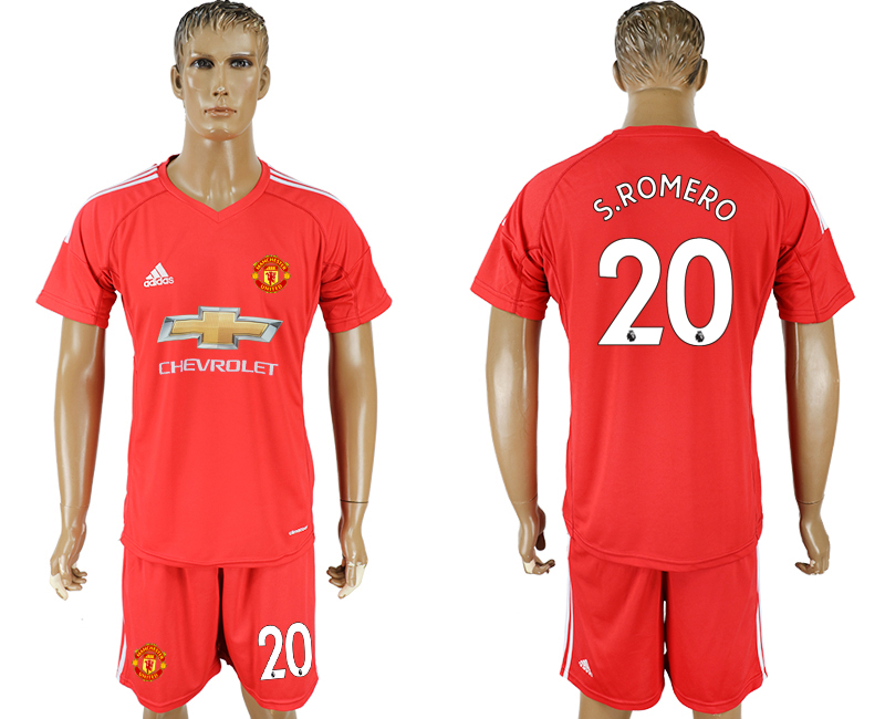 2017-18 Manchester United 20 S.ROMERO Red Goalkeeper Soccer Jersey 2017-18 Manchester United 20 S.ROMERO Red Goalkeeper Soccer Jersey