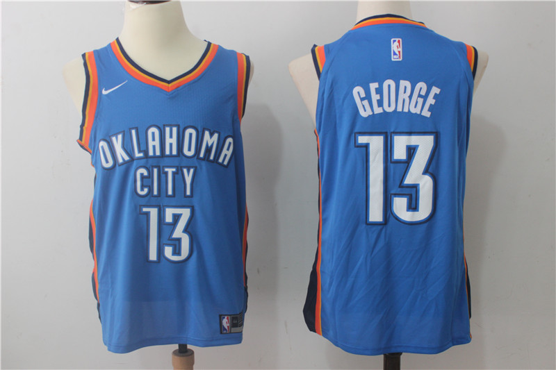 Thunder 13 Paul George Blue Nike Authentic Jersey