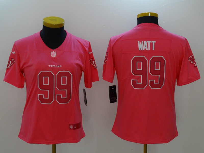 Nike Texans 99 J.J. Watt Pink Fashion Women Limited Jersey