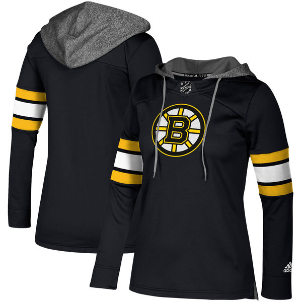 Bruins Black Women's Customized All Stitched Hooded Sweatshirt