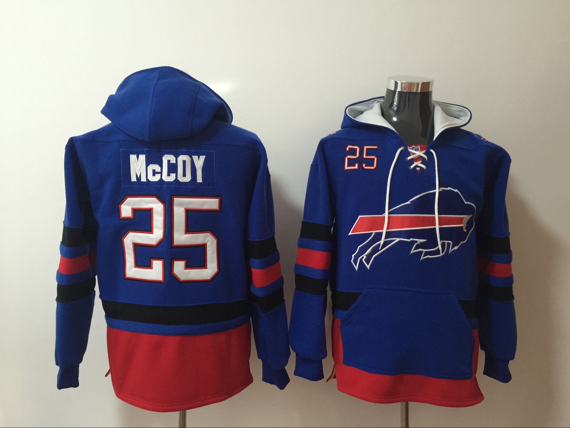 Buffalo Bills 25 LeSean McCoy Blue All Stitched Hooded Sweatshirt