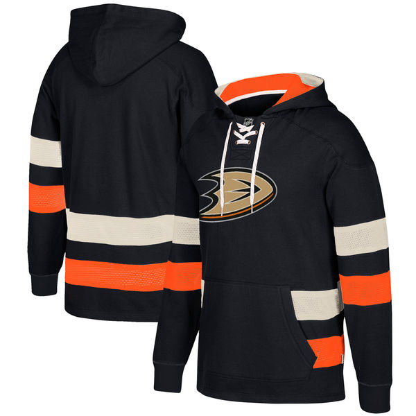 Anaheim Ducks Black Men's Customized All Stitched Hooded Sweatshirt
