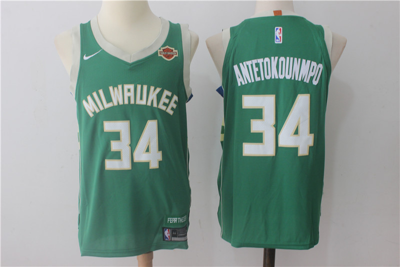 Bucks 34 Giannis Antetokounmpo Green Nike Authentic Jersey