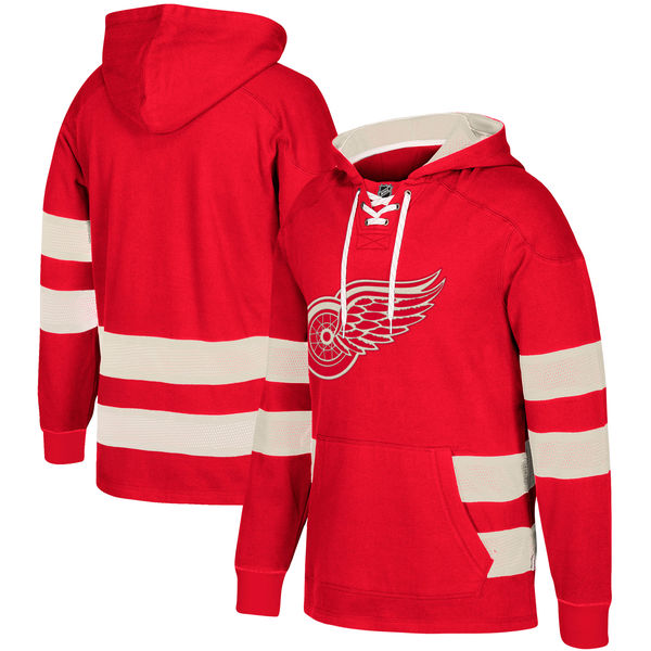 Detroit Red Wings Red Men's Customized All Stitched Hooded Sweatshirt