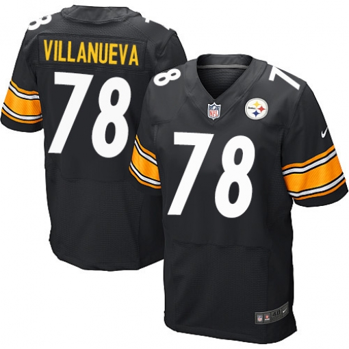 Nike Steelers 78 Alejandro Villanueva Black Elite Jersey - Click Image to Close