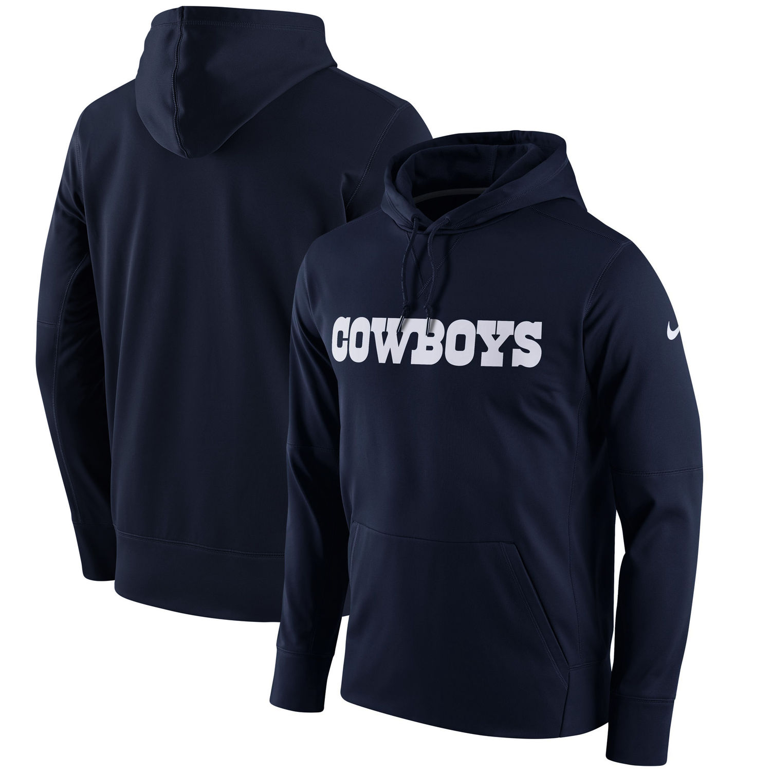 Dallas Cowboys Nike Circuit Wordmark Essential Performance Pullover Hoodie Navy - Click Image to Close