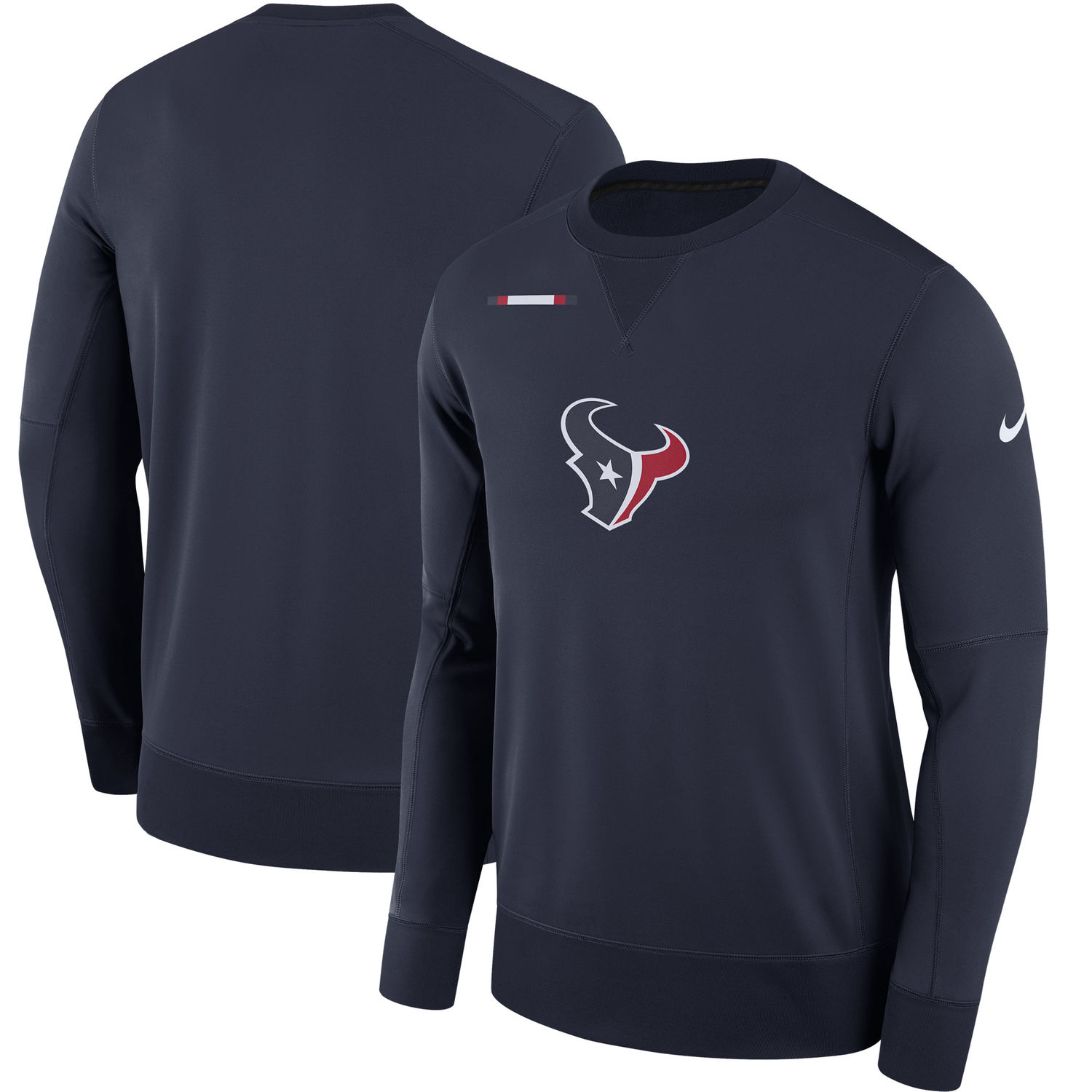Men's Houston Texans Nike Navy Sideline Team Logo Performance Sweatshirt
