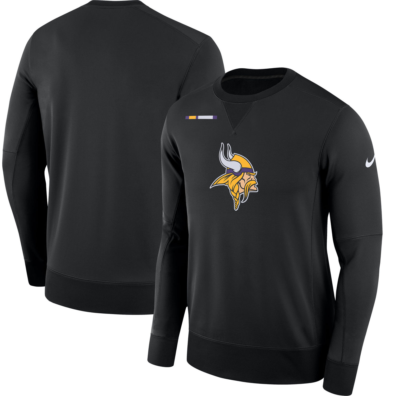 Men's Minnesota Vikings Nike Black Sideline Team Logo Performance Sweatshirt
