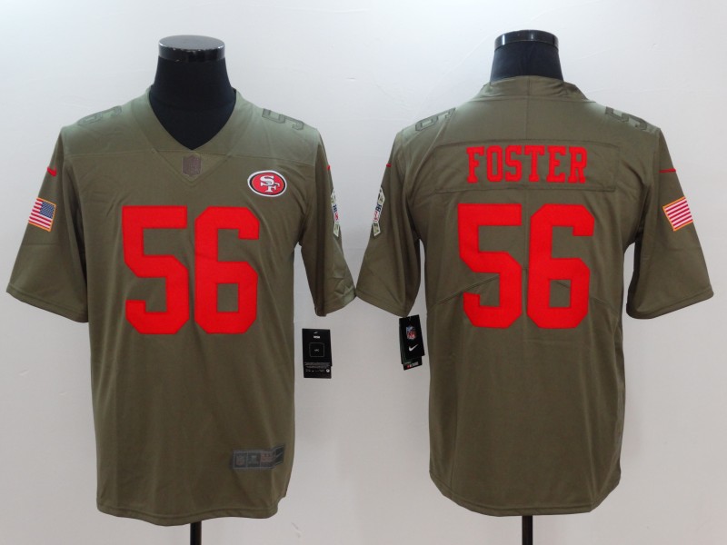 Nike 49ers 56 Reuben Foster Olive Salute To Service Limited Jersey