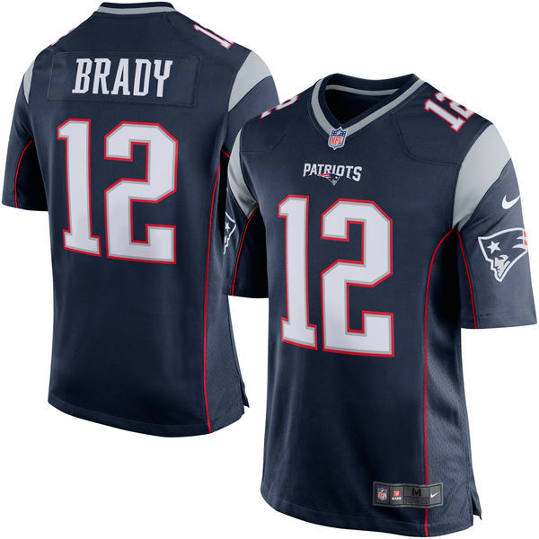 Nike Patriots 12 Tom Brady Navy Game Jersey