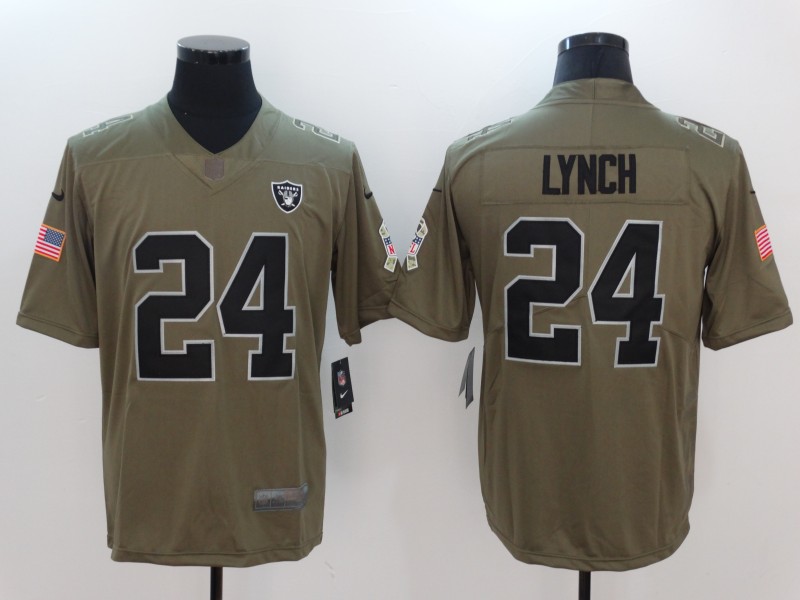 Nike Raiders 24 Marshawn Lynch Olive Salute To Service Limited Jersey