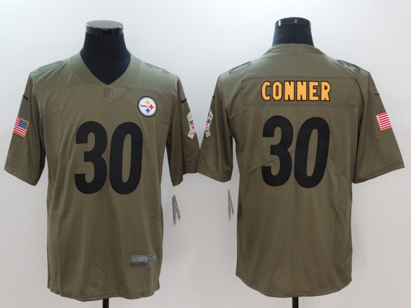 Nike Steelers 30 James Conner Olive Salute To Service Limited Jersey