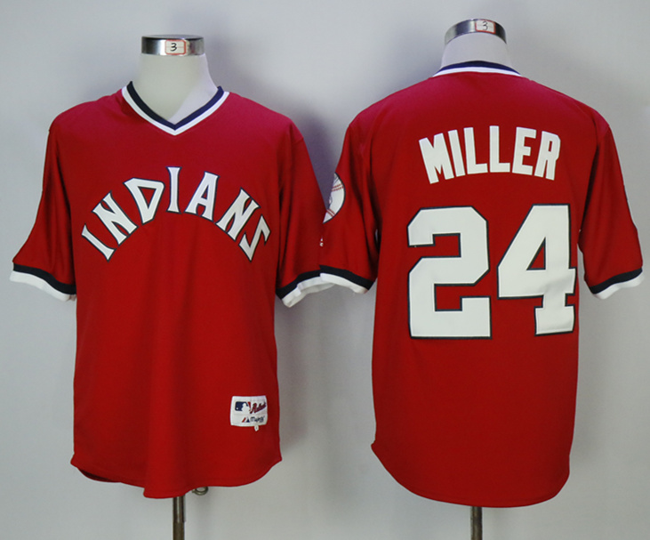 Indians 24 Andrew Miller Red Turn Back the Clock Jersey - Click Image to Close