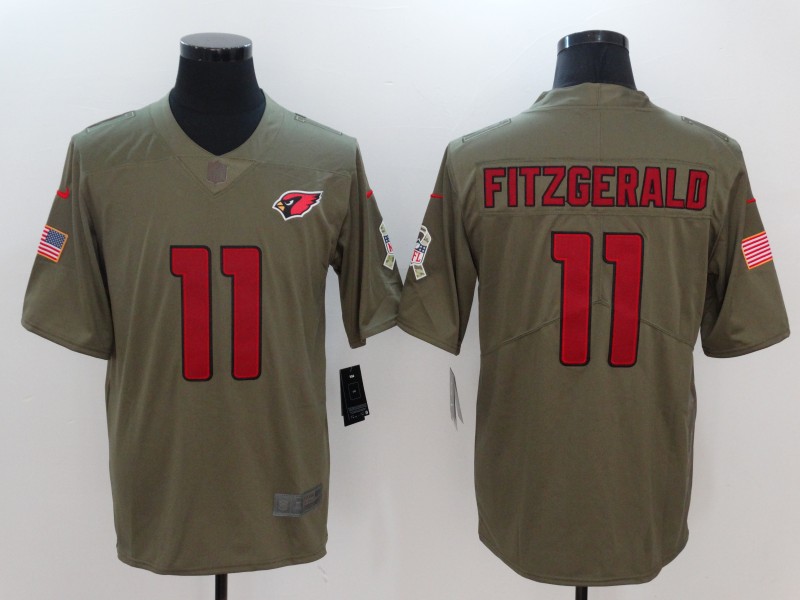 Nike Cardinals 11 Larry Fitzgerald Olive Salute To Service Limited Jersey
