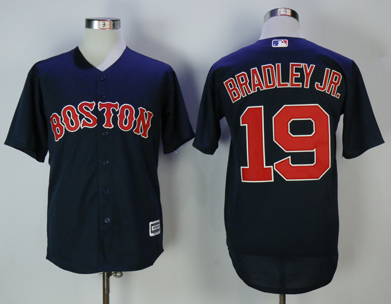 Red Sox 19 Jackie Bradley Jr. Navy Cool Base Jersey - Click Image to Close