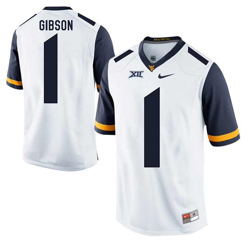 West Virginia Mountaineers 1 Shelton Gibson White College Football Jersey