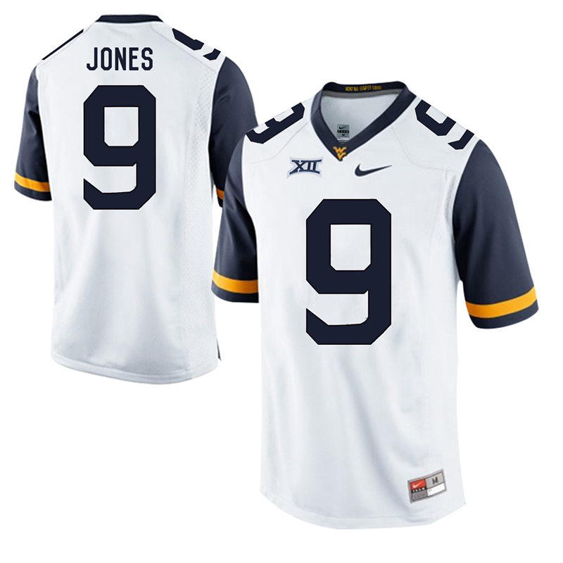 West Virginia Mountaineers 9 Adam Jones White College Football Jersey
