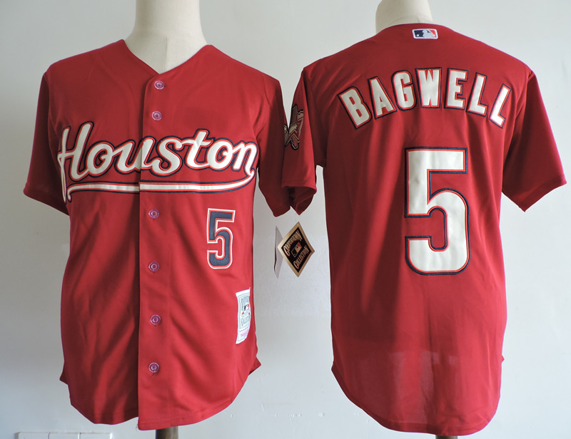Astros 5 Jeff Bagwell Red Cooperstown Collection Jersey - Click Image to Close
