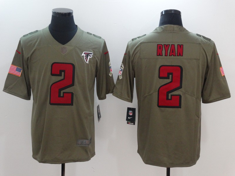 Nike Falcons 2 Matt Ryan Olive Salute To Service Limited Jersey