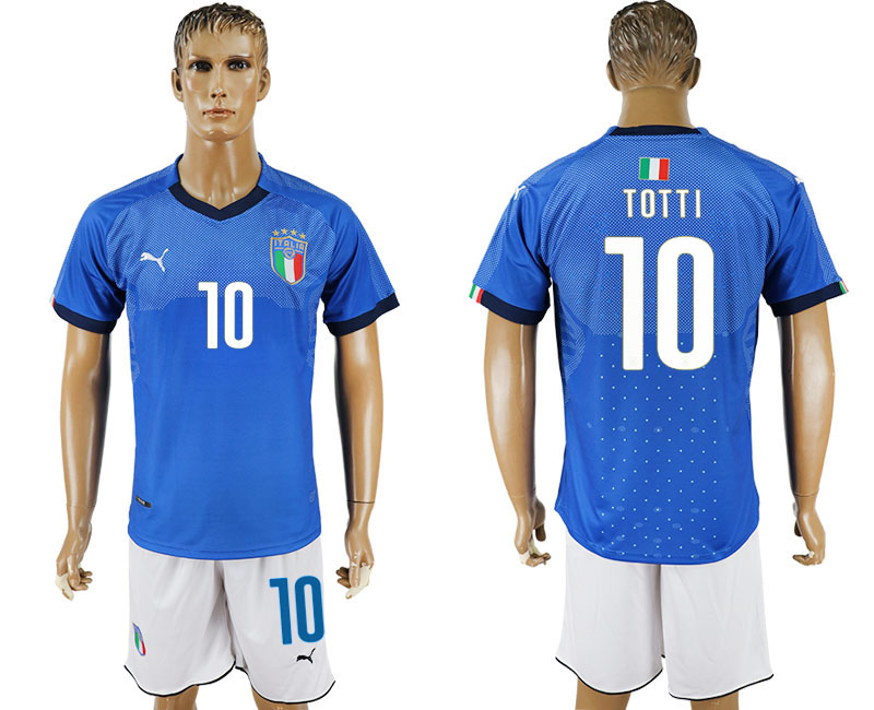 2017-18 Italy 10 TOTTI Home Soccer Jersey 2017-18 Italy 10 TOTTI Home Soccer Jersey