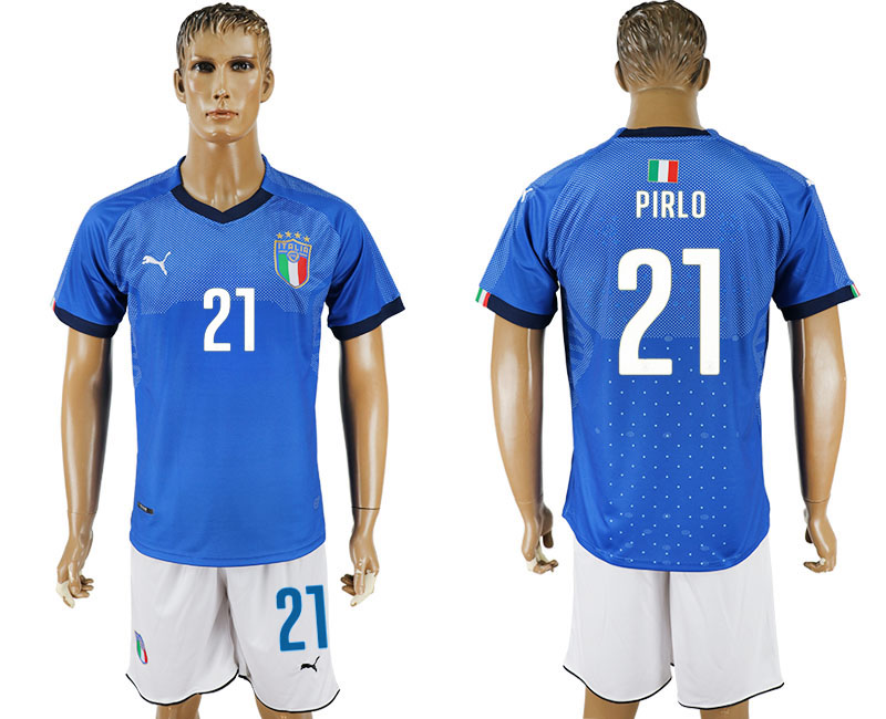 2017-18 Italy 21 PIRLO Home Soccer Jersey 2017-18 Italy 21 PIRLO Home Soccer Jersey