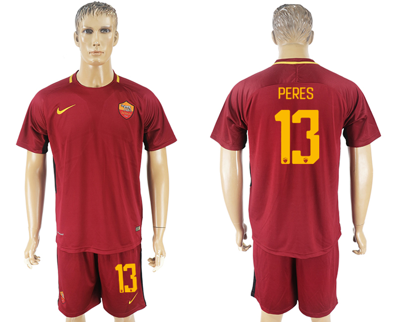 2017-18 Roma 13 PERES Home Soccer Jersey