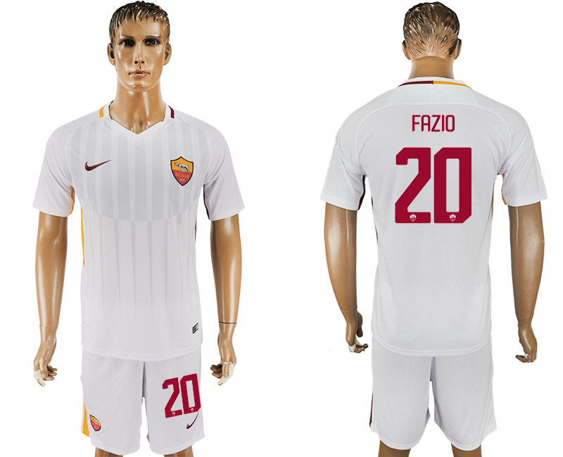 2017-18 Roma 20 FAZIO Away Soccer Jersey