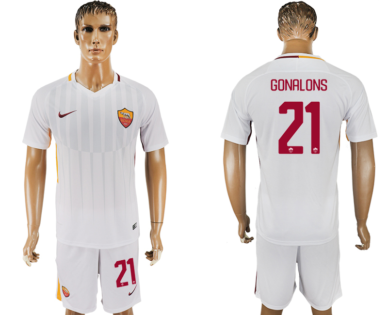 2017-18 Roma 21 GONALONS Away Soccer Jersey