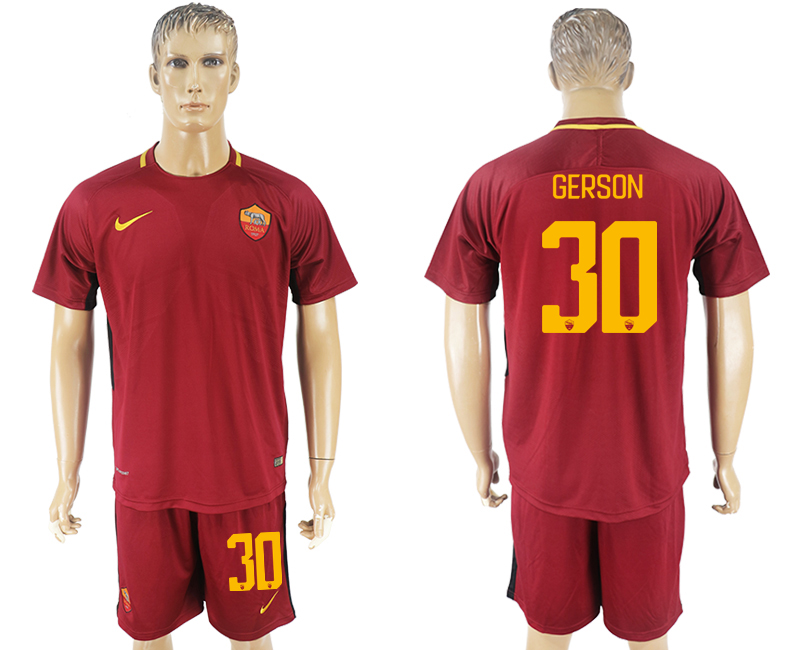 2017-18 Roma 30 GERSON Home Soccer Jersey