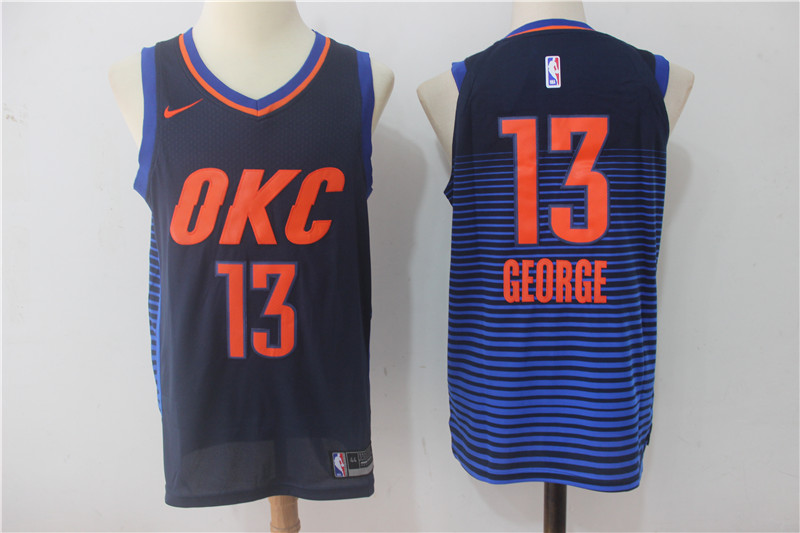 Thunder 13 Paul George Navy Nike Authentic Jersey