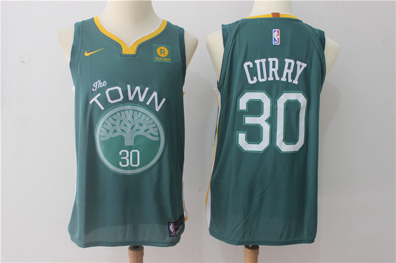 Warriors 30 Stephen Curry Green The Town Nike Authentic Jersey