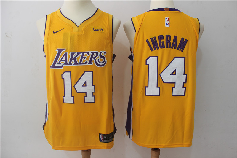 Lakers 14 Brandon Ingram Yellow Nike Authentic Jersey