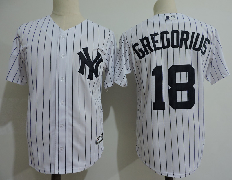 Yankees 18 Didi Gregorius White Cool Base Jersey
