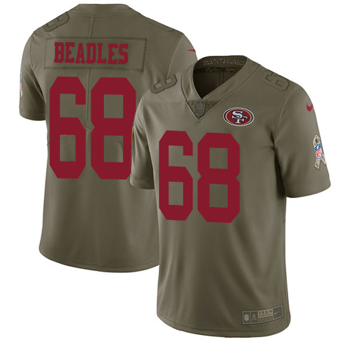 Nike 49ers 68 Zane Beadles Olive Salute To Service Limited Jersey