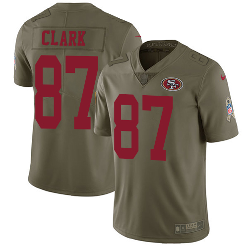 Nike 49ers 87 Dwight Clark Olive Salute To Service Limited Jersey