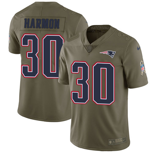 Nike Patriots 30 Duron Harmon Olive Salute To Service Limited Jersey