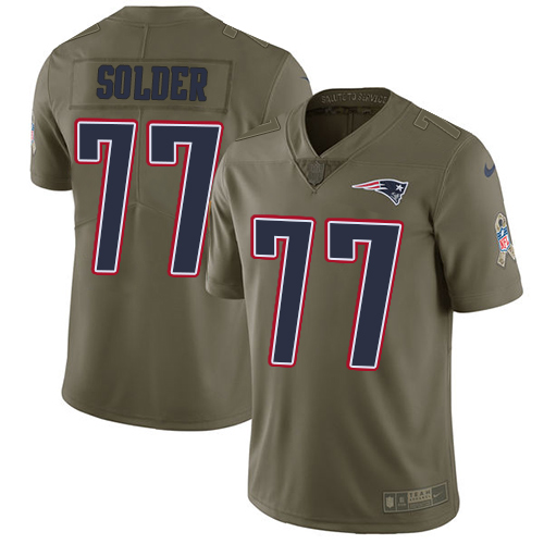 Nike Patriots 77 Nate Solder Olive Salute To Service Limited Jersey