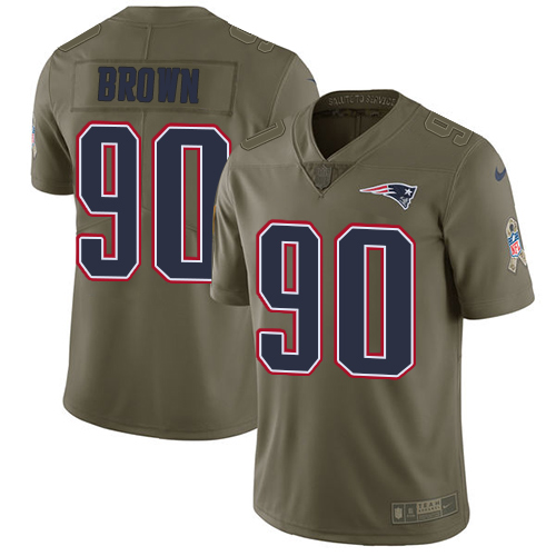 Nike Patriots 90 Malcom Brown Olive Salute To Service Limited Jersey
