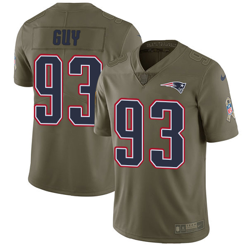 Nike Patriots 93 Lawrence Guy Olive Salute To Service Limited Jersey