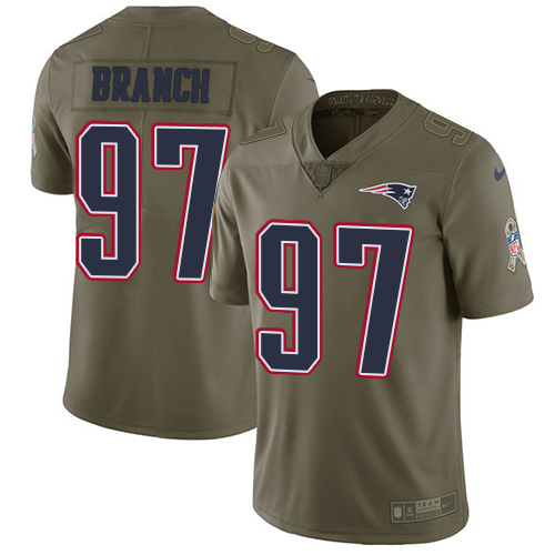 Nike Patriots 97 Alan Branch Olive Salute To Service Limited Jersey
