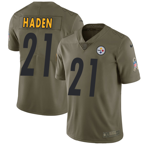 Nike Steelers 21 Joe Hadeni Olive Salute To Service Limited Jersey